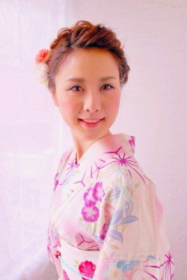 浴衣とヘアセット