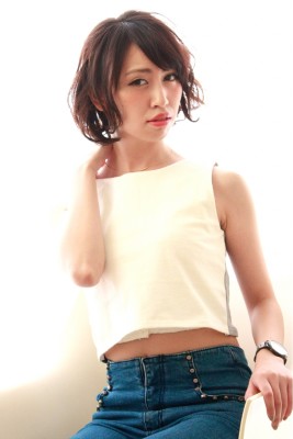 無造作な大人ショートボブ