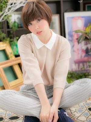 目力☆強調のマッシュショート