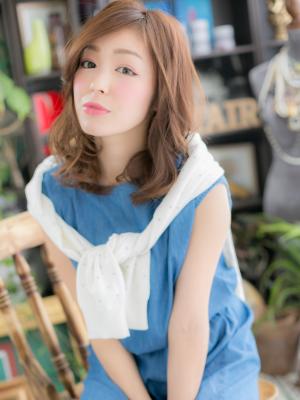女っぽカジュアル☆抜け感セミディ