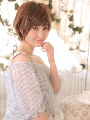可愛いショートボブ☆丸みバングがカワイイ！