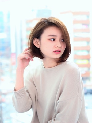 愛され女子のモデル風ワンカールボブ☆