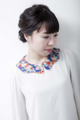 編み込みアップスタイル