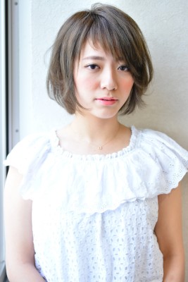 外国人風透明感プラチナアッシュ☆2wayバングショートボブ
