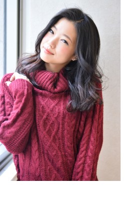 美暗髪★目元スッキリかきあげバング