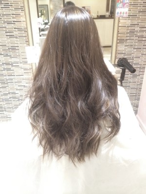 ダークスモーキーアッシュグラデーション＠ニュアンスロング