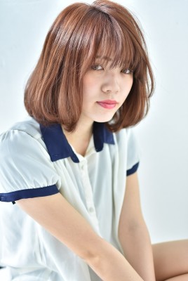 大人かわいい♪ハイトーン☆フェミニンボブ