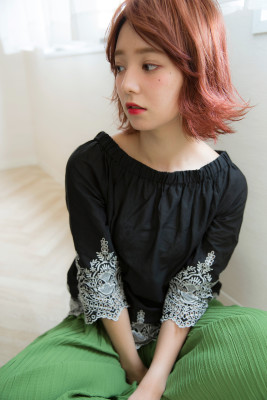【NARUOKA】外はねボブ透明感のある外人風ヴェールカラー 【NARUOKA】外はねボブ透明感のある外人風ヴェールカラー