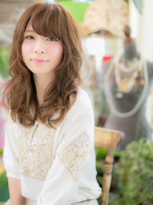 小顔☆バングでロングカール