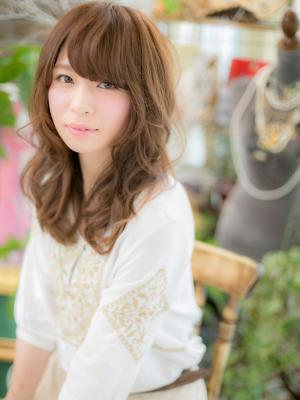 小顔☆バングでロングカール