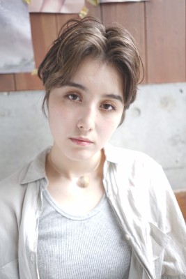 センターパート　ショートボブ　 model:shay