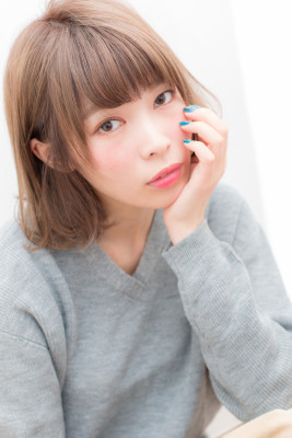 小顔サイドバングのゆるカジュボブ K-128