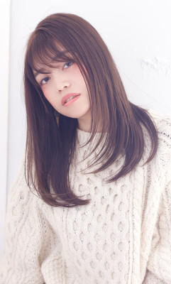 大人かわいいモーブカラーのストレート :o96