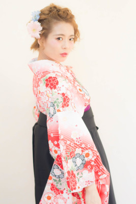 卒業式　袴レンタル着付＋ヘアセット