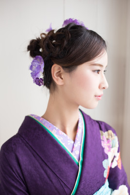 編み込みアップスタイル