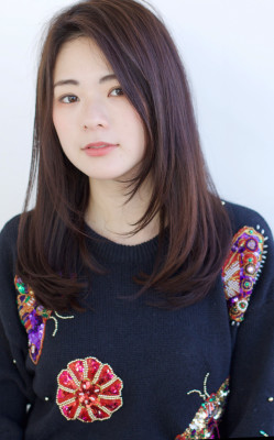 前髪なしのストレートセミロング  :o117