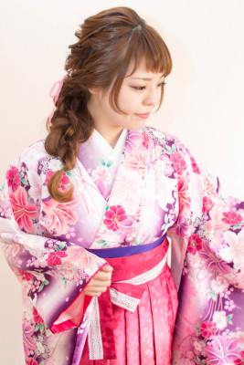 卒業式　袴レンタル着付＋ヘアセット