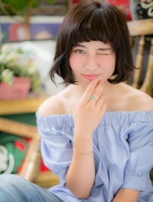 ふんわりボブのショートバングスタイル