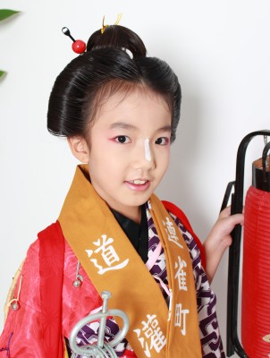 川越祭りの伝統的日本髪、手古舞ヘア