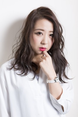 小顔魅せアッシュブラウン