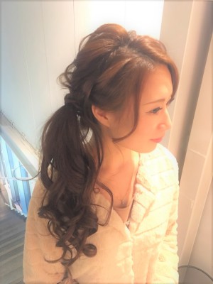編み込み一つ結び(^o^)／