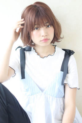 ひし形シルエットパーマ モーヴカラー