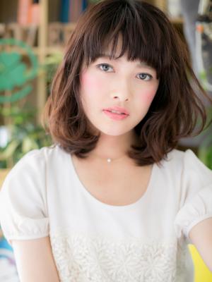 上品＆カジュアル☆斜めバングミディ