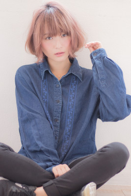 美シルエットエアリーピンクベージュショート　AKI-198
