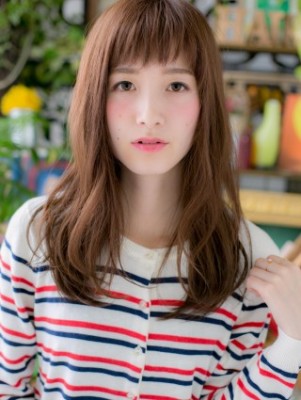 斜めバング♪アシンメトリー小顔ロング