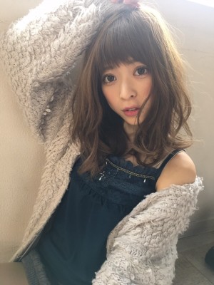 大人小顔ミディアッシュグレージュ
