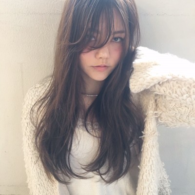 とろみグレージュモテワンカールロング