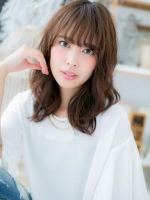 重カワ♪斜めバング小顔セミディ