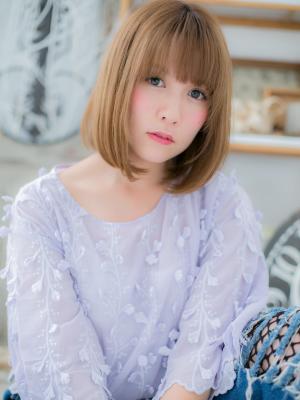 小顔の魔法♪前下がりの大人ボブ