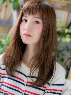 斜めバング♪アシンメトリー小顔ロング