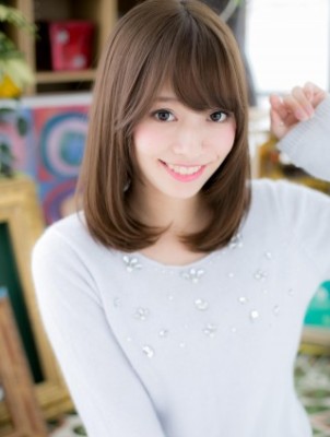 女子力全開！斜めバング小顔ワンカール