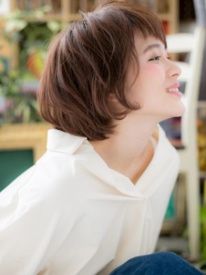 ふわくしゅ☆くせ毛風アシンメトリーボブ
