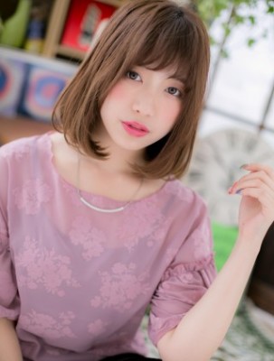 ワンカール＆斜めバング♪ナチュかわ小顔ミディ