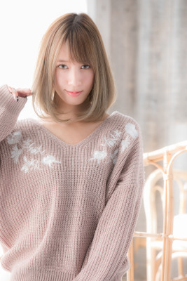 素髪風Aラインボブ