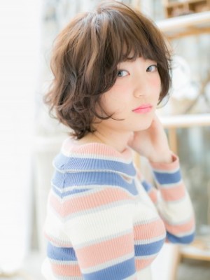 ふわくしゅ透け感★アシンメトリールーズショート