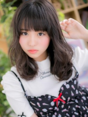 ふんわりくせ毛風☆黒髪無造作ウェーブ