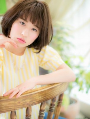 くせ毛風アンニュイカールナチュラルボブ