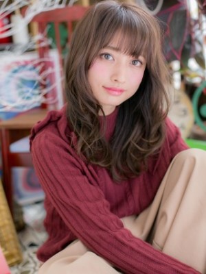 斜めバングｘアシンメトリーロング
