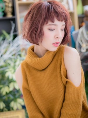 アシンメトリー★ふわふわ小顔ボブ