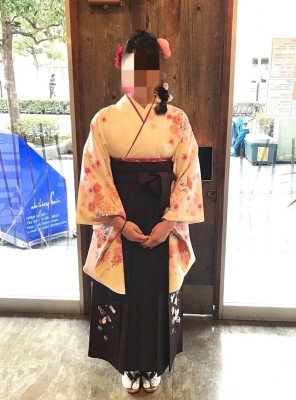 蒲田 卒業式　袴着付け　編み込みサイドダウンスタイルのイメージ画像
