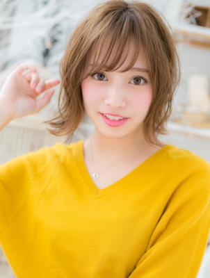 斜めバング★外ハネカジュアル小顔ボブ
