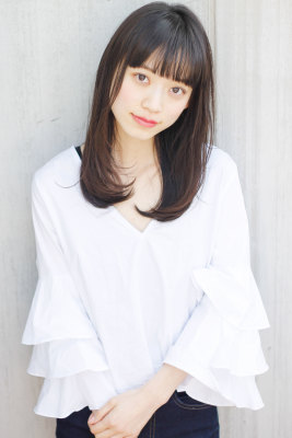 ツヤロング 小顔暗髪ヘア