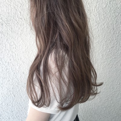 お客様スタイル♪クリーミーベージュのセミロング