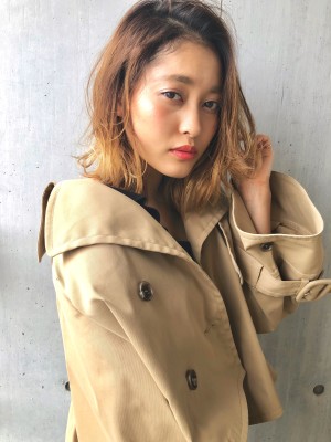 ひし形シルエット　ハイライトグレージュ