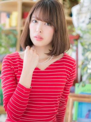 30代40代大人女子向け♪ココアベージュ小顔前下がりボブディ