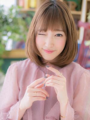 大人かわいい艶カラーハイライト小顔切りっぱなしワンカール